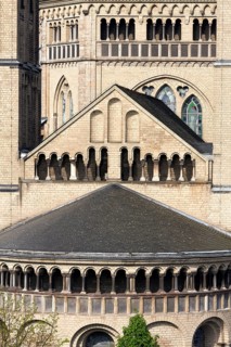 View from east, detail east conche, gable and decagon, St., Sankt, Saint