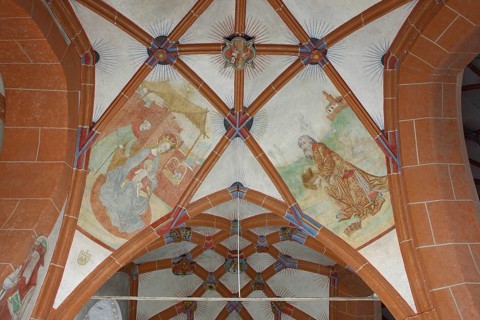 North aisle, frescoes in the 3rd bay, Adoration of the Magi Church of St., Church of St., St., St.,