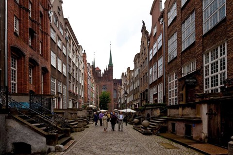 View to the west towards St Mary's Church, to the right and left: Beischläge, St, Sankt, Saint