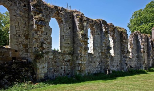 Ruin of the monastery church, northern side aisle wall, St., Sankt, Saint