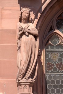 Basel, Cathedral (Basel Minster), west façade, Empress Kunigunde, c. 1280/1285