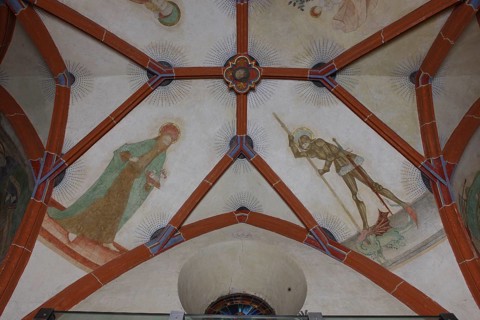South aisle, frescoes in the 2nd bay Church of St., Church of St., St., St., Saint