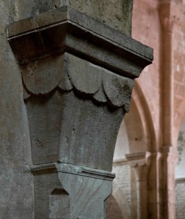 Fontenay Abbey Church Pilaster capital built 1139-47 Pilaster capital in the north aisle, St.,