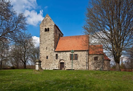 Seehausen Börde, St Paul's Church from the south, 12th century, a common type of Romanesque village