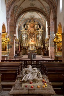 View to the east with tomb of Hermann-Joseph, St., Sankt, Saint