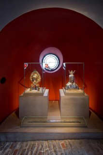 Treasury with relics of St Walburga (staff and skull), St, Saint, Saint