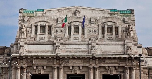 Reception building, 1913-31 built with interruptions by Ulisse Stacchini, central building roof