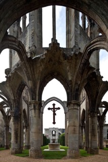 Cistercian abbey mid 13th century, church ruins, ambulatory to the west, St., Sankt, Saint