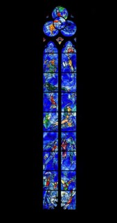 Window by Marc Chagall in the choir, created from 1978, St., Sankt, Saint