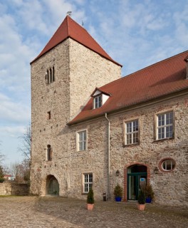 Wanzleben near Magdeburg, castle, former gate tower courtyard side, built in the early 13th
