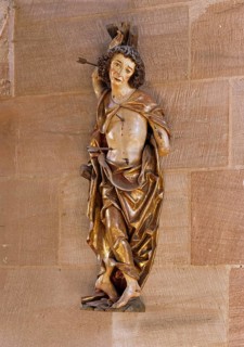 Nuremberg, Protestant parish church of St Jokob. Figure of St Sebastian around 1480, St, Saint,
