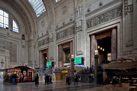 Reception building, built with interruptions by Ulisse Stacchini in 1913-31, inner vestibule with