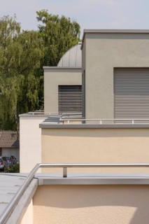 Krefeld, Rott housing estate, Reymann Architekten 2018, view from the roof terrace of house no. 7