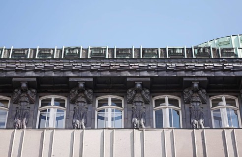 Built 1903-1905 by Josef Plecnik, detail caryatids by Franz Metzner
