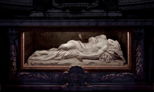 Reclining figure of St Sebastian, St, Saint, Saint