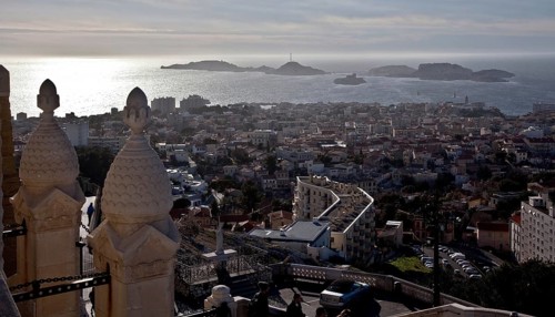 Marseille, view from the Basilique Notre-Dame-de-la-Garde to the Frioul Islands