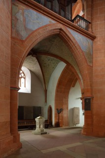 South aisle, view of the baptismal font under the west tower Church of St., Church of St., St., St