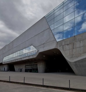 Wolfsburg Science Museum PHAENO Partial view from south-east 2001-05 by Zaha Hadid