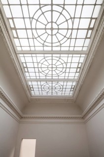 Interior rooms empty during the 2016 renovation by Winfried Brenne Architekten, large hall with