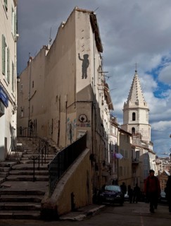 On the right, tower of the no longer existing church of Notre-Dame-des-Accoules, St., Saint, Saint