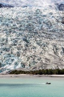 Zodiac excursion to the Pia Glacier, Cordillera Darwin, north-east foothills of the Beagle Channel,
