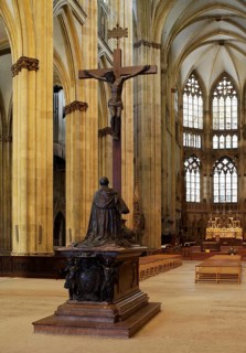 View to the east with funerary monument to Cardinal Phillip Wilhelm von Bayern (+1598) by Hans