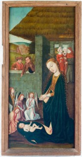 Panel of a winged altar from St Catherine's Church, Lübeck, c. 1500, Adoration of the Child, St,