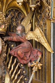 Marian altar (rosary altar) from the Heilig-Geist-Hospital, Lübeck or Hildesheim around 1525, angel