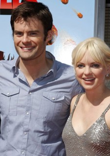 Bill Hader and Anna Faris at the Los Angeles premiere of 'Cloudy With A Chance Of Meatballs' held