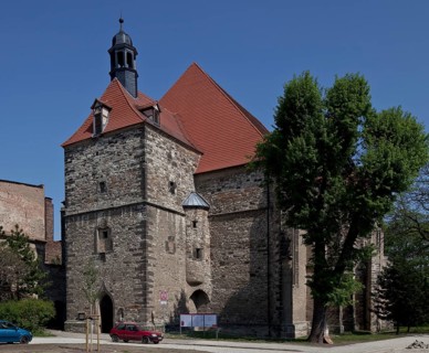 View from south-west, 13th century, west bay and tower 16th century, St., Sankt, Saint