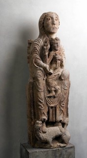 Romanesque Mother of God with child, St., Saint, Saint