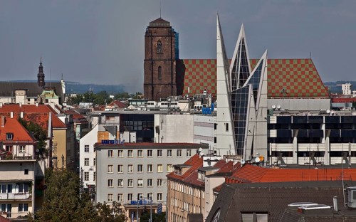 NORDEA Bank office and car park in front, built in 2006, St., Sankt, Saint