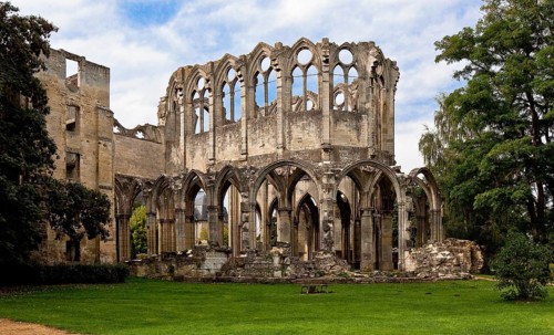 Cistercian abbey mid 13th century, church ruins, choir from south-east, St., Sankt, Saint