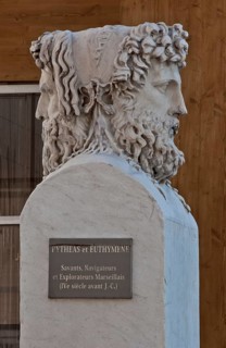 Janus-headed bust for the Marseilles scholars, navigators and explorers in the fourth century BC,