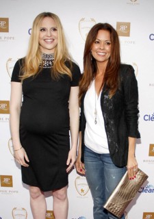 SANTA MONICA, CA - MARCH 29, 2012: Rosie Pope and Brooke Burke at the Rosie Pope Maternity Store