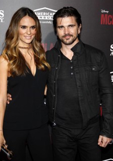 Juanes and Karen Martinez at the Los Angeles premiere of 'McFarland, USA' held at the El Capitan