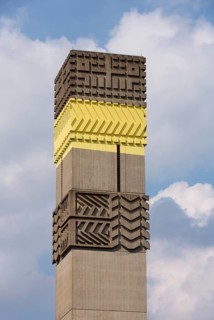 1966-1967 by Joachim G. Hanke, relief on the bell tower, St., Sankt, Saint