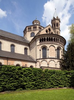 View of the cloverleaf choir from the south, St., Sankt, Saint