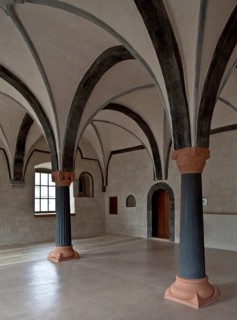 South wing cloister, upper floor, hall, St., St., Saint