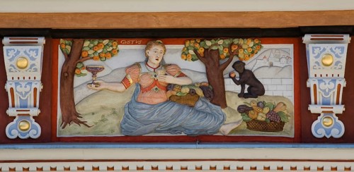 House to the wide hearth, allegory sense of taste (Gustus)