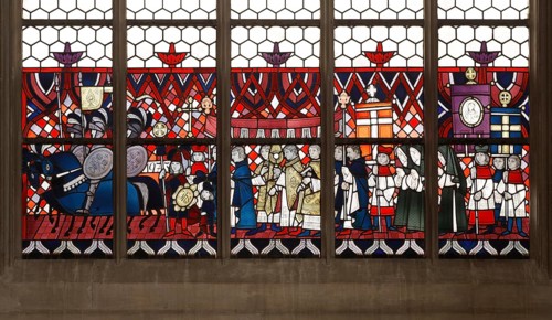 North aisle, window S1, stained glass window, St., Saint, Saint
