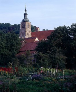 St Mary's Lutheran Church 1397-1446. view over the moat, St, Sankt, Saint