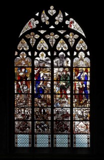 First south-western clerestory window with adoration, St., Saint, Saint