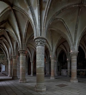 The WUNDERWERK, Knights' Hall around 1220, partial view to the south-east, St., Sankt, Saint