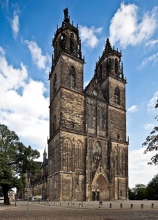Westwork begun 1209 completed 1520 Close-up view from west-north-west, St., Sankt, Saint