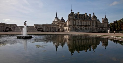 Chantilly, Chateau-de-Chantilly, Grand Château, view from north-east 1875-81 built by Honoré Daumet