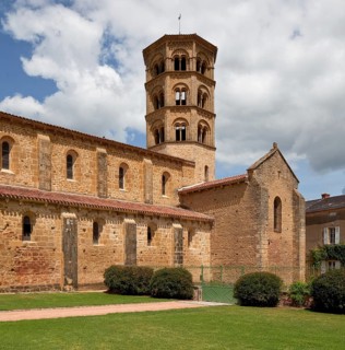 Anzy-le-Duc Burgundy priory church built 11-12 c. Partial view from south-west, St., Saint, Saint
