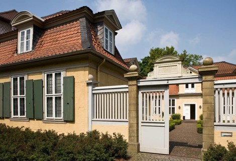 Wolfenbüttel. Lessing House, left pavilion and entrance gate. Gotthold Ephraim Lessing lived in