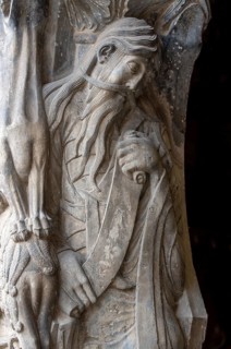 Moissac, Saint-Pierre Abbey, portal of the abbey church, trumea pillar with prophet Jeremiah