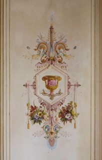 Hall on the upper floor with paintings by Benjamin and Jakob Orth, detail mural, St., Sankt, Saint